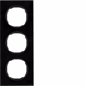 Berker Rahmen 3fach, flach, R.8, Glas schwarz 10132616