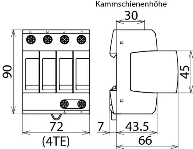 Dehn Überspannungsableiter Typ 2 DEHNguard M 4-polig für TN-S-Systeme 952400