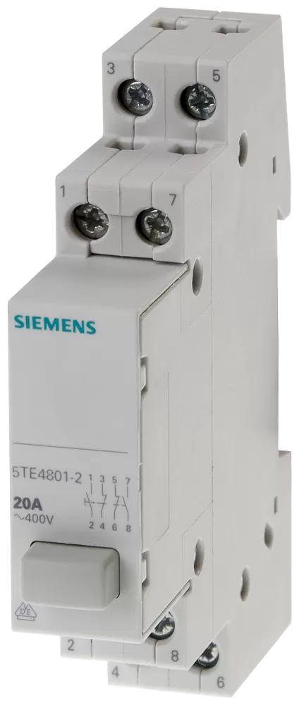Siemens Taster 2S+2OE, 1 Taste grau, ohne Rastfunktion 5TE48012