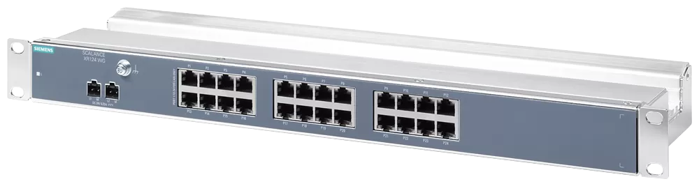 Siemens SCALANCE XR124, unmanaged Rack Switch Workgroup, DC 24V, 24x RJ45 6GK51240BA002AR3