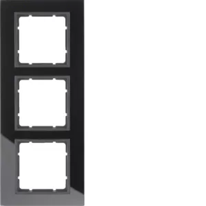 Berker Rahmen 3fach B.7 Glas schwarz 10136616