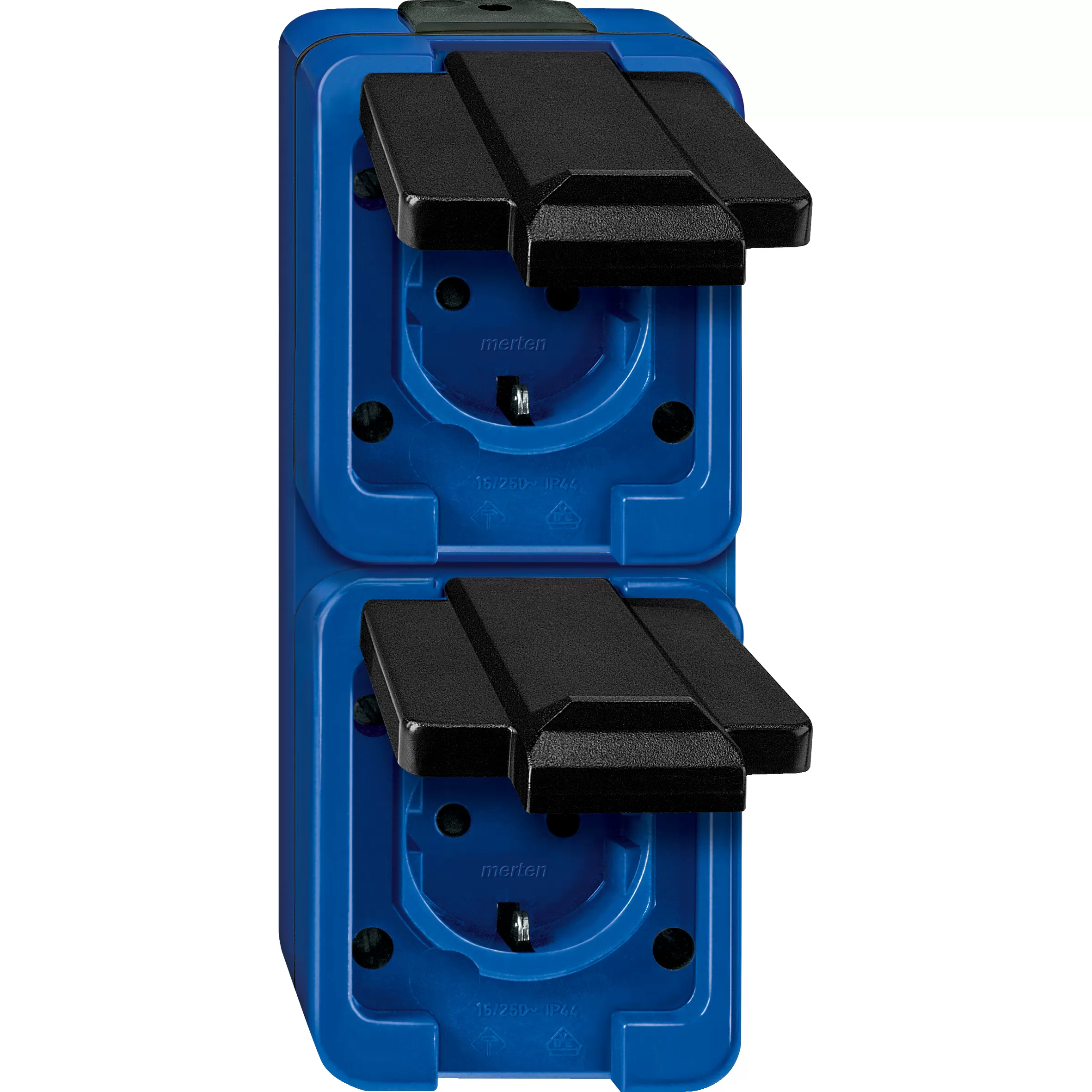 Merten SCHUKO-Doppel-Steckdose, senkrecht, blau, Schlafgest 229286