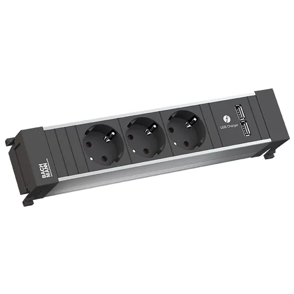 Bachmann Power Frame 3xCEE7/3 1xUSB Charger Strom 0,2m GST18 916.173