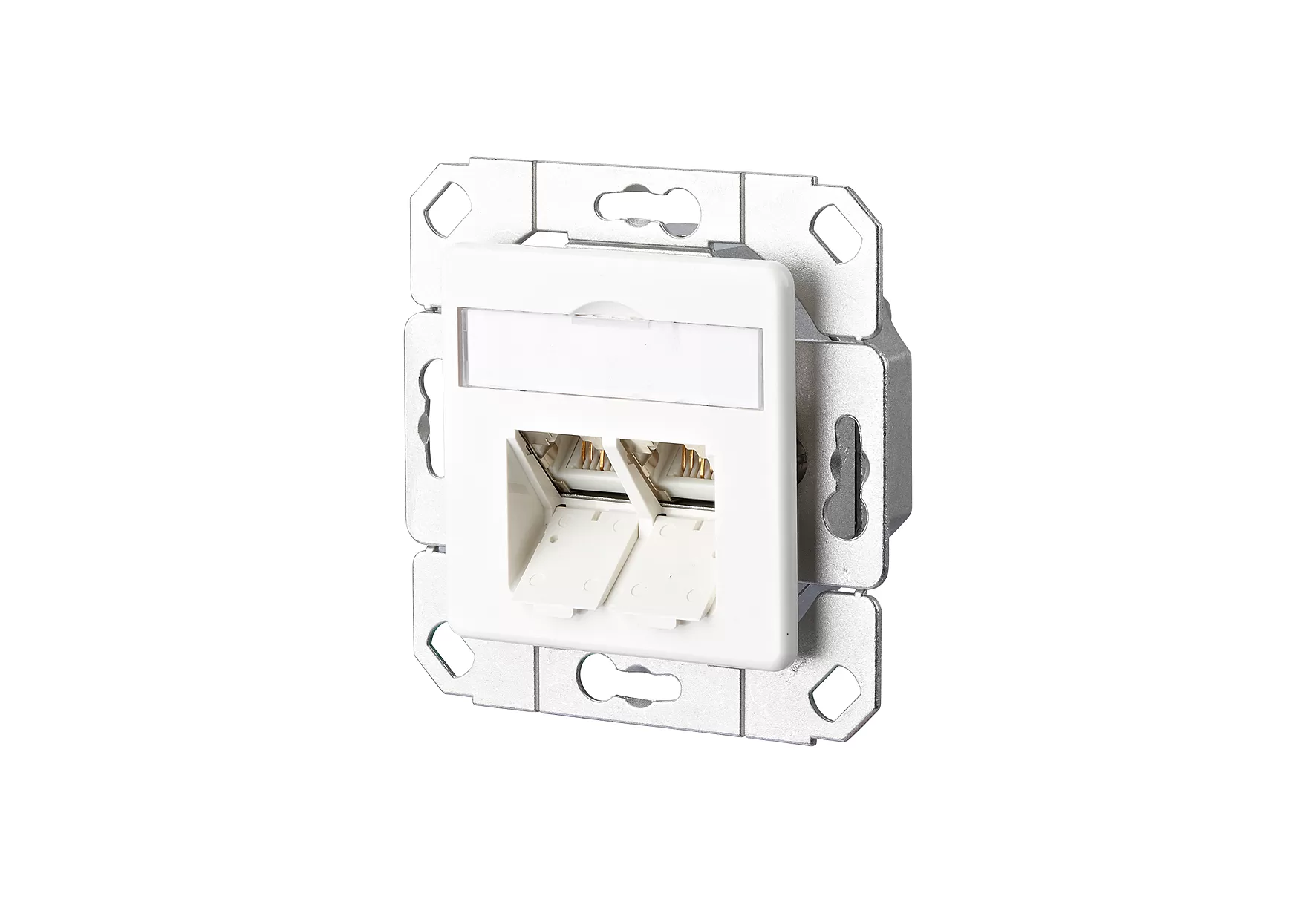 Metz Connect E-DAT design 2 Port UPk Cat.6, reinweiß 1307441102-I