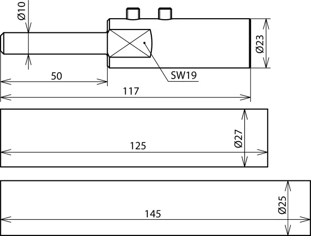 Dehn Anschlusselement mit Montagematerial für HVI-long-Leitung D 23mm grau 819198
