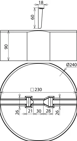 Dehn Betonsockel C45/55 8,5kg m. Keiltechnik D 240mm H 90mm Fangstangen D10/16mm-SET- 102075