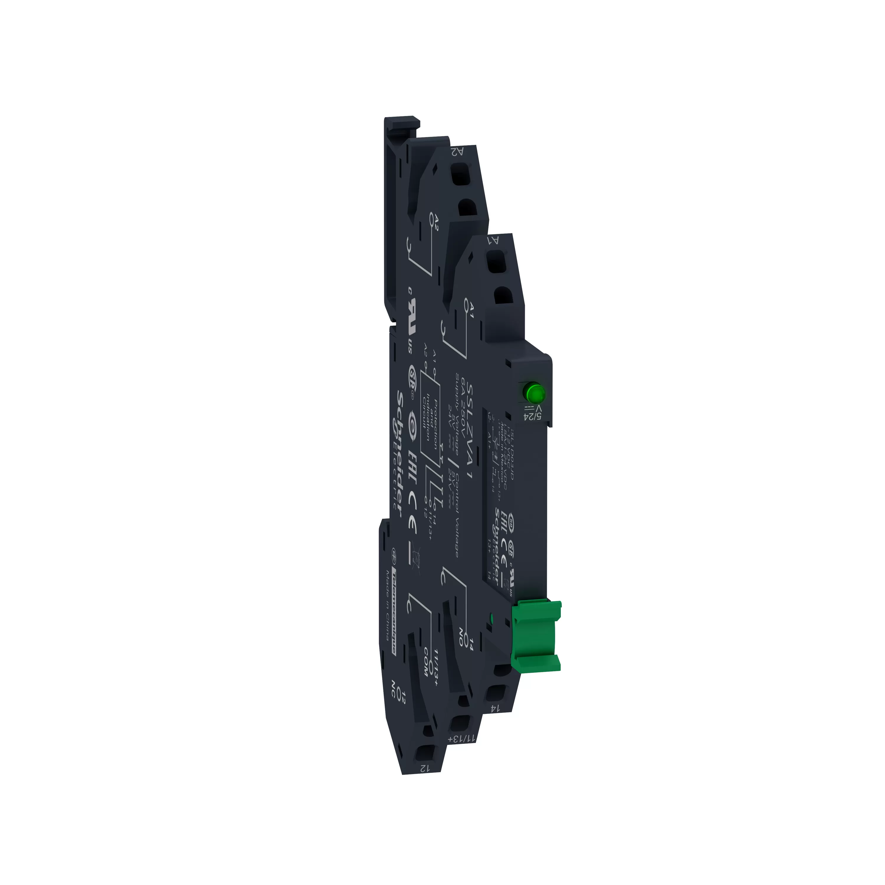 Schneider Electric Schmales Halbleiterrelais nss 24-280VAC/2A 16-30VDC Sockel Federzug montiert SSL1A12BDPR