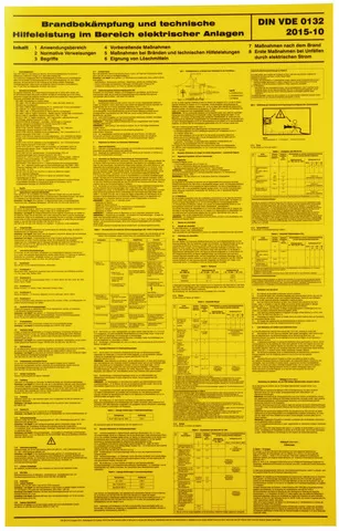 Dehn WuH-Schild  Merkblatt für Brandbekämpf- ung im Bereich elektrischer Anlagen Ersatz für Art.Nr. 700022 700053