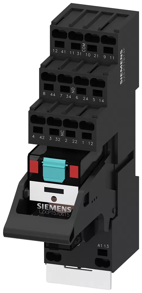Siemens Steckrelais Komplettgerät AC115V, 4 Wechsler LED-Modul rot Sockel LZS:PT5D5S15