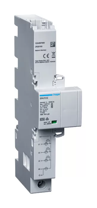 Hager Kombiableiter T1+T2 4P 30kA TT-TNS SPA701Z