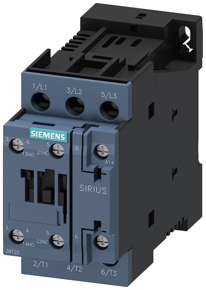Siemens Schütz, AC-3e, 17 A/7,5 kW/400V, 3-polig, DC 24V, 1S+1Ö, Schraubanschluss 3RT20251DB40