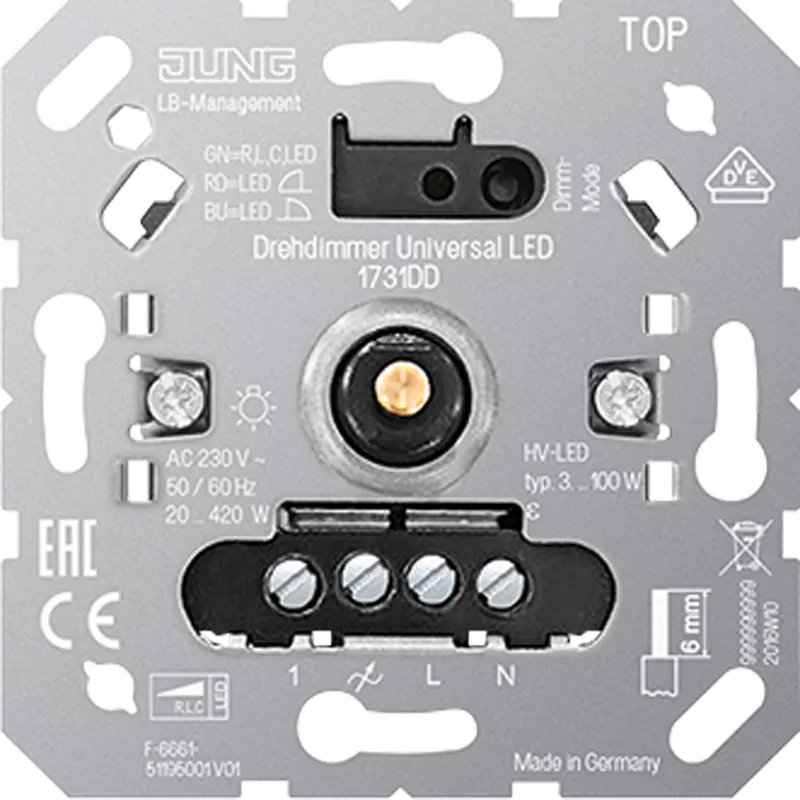 Jung Drehdimmer Universal LED, mit Nebenstelleneingang 1731DD