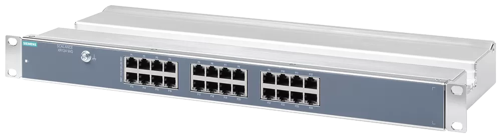 Siemens SCALANCE XR124, unmanaged Rack Switch Workgroup, AC 230 V, 24x RJ45 6GK51240BA003AR3