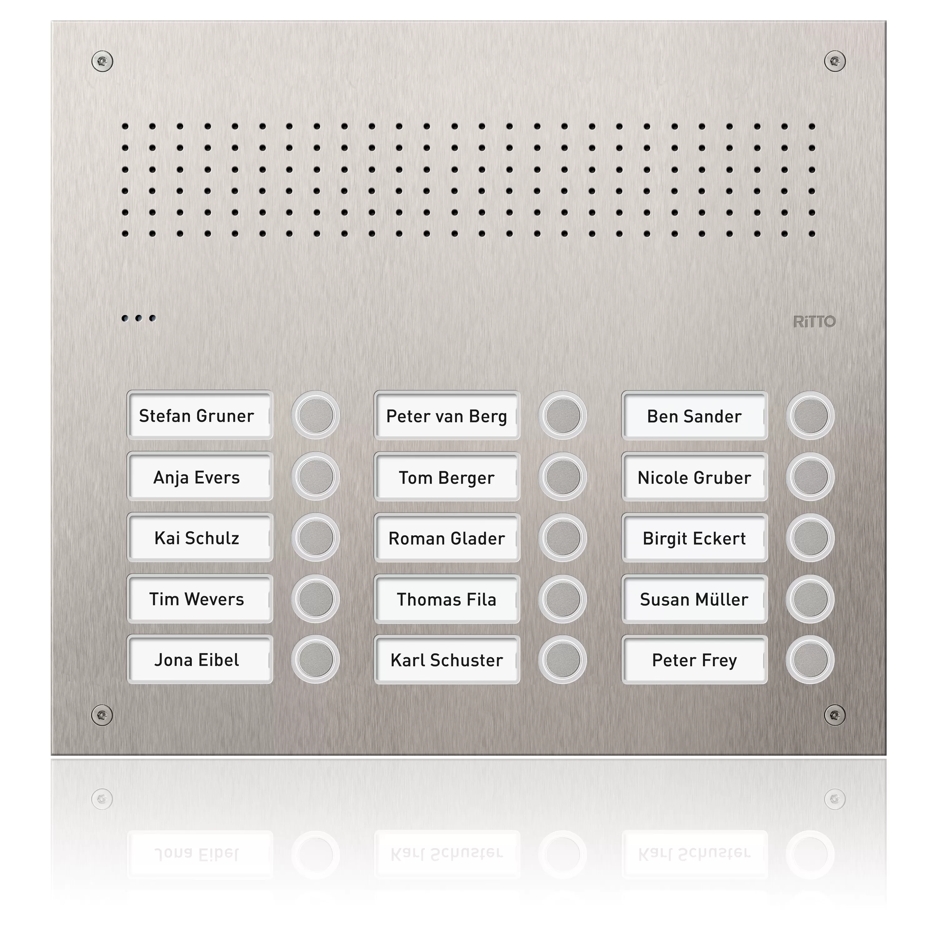 Ritto Acero pur Edelstahl-Türstation Audio, 15 WE, Edelstahl RGE1813125