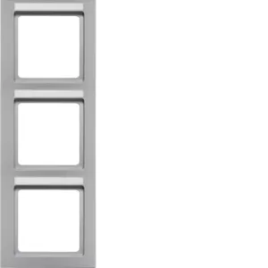 Berker Rahmen 3fach senk mit Bs.feld Q3 AluLack 10536094