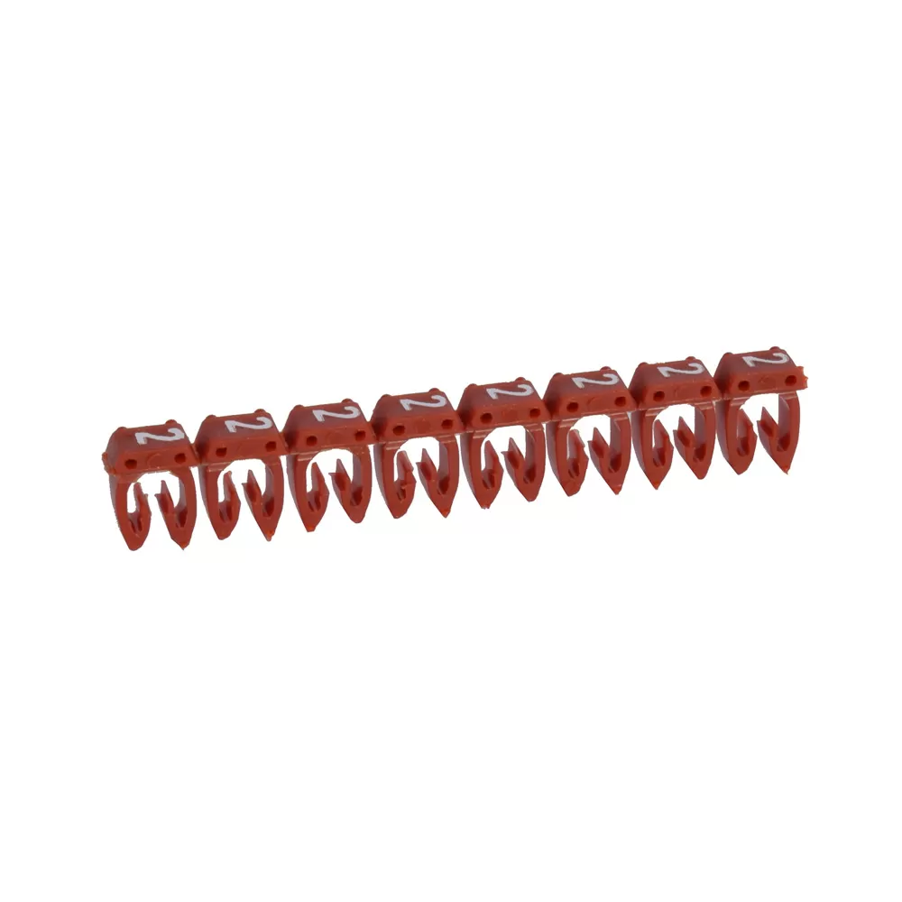 Legrand Kennzeichnungssystem CAB 3,f. Leiterquerschnitt 0,5 bis 1,5 mm², Ziffer:2 (Rot) 038212