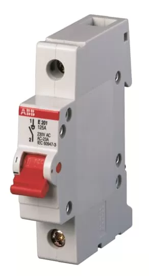ABB E201/63R Trennschalter 1P,63A,Schaltgriff rot 2CDE281001R0063