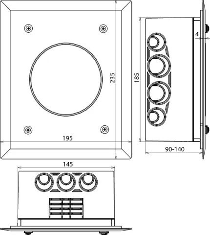 Dehn Trennstellenkasten f. WDV- Systeme 185x145x90mm K-grau 476050