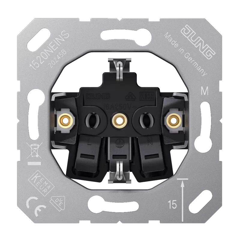 Jung SCHUKO® Steckdoseneinsatz, 16 A 250 V ~, ohne Krallen 1520NEINS