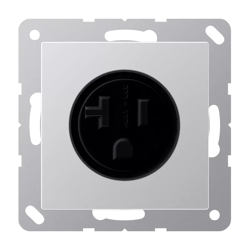 Jung Steckdose US-Norm NEMA, 20 A 125 V ~, Schraubklemmen, Thermoplast lackiert, Serie A, aluminium A521-20AL