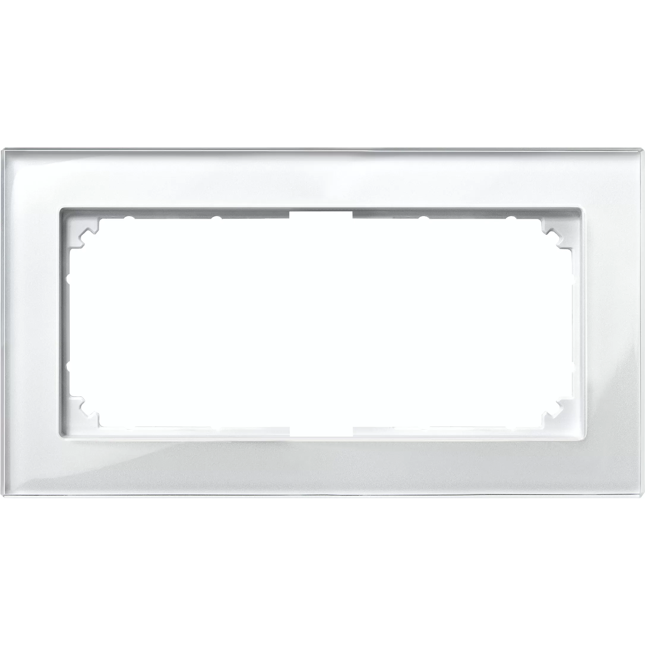 Merten M-PLAN-Echtglasrahmen, 2fach ohne Mittelsteg, Brillantweiß 487819