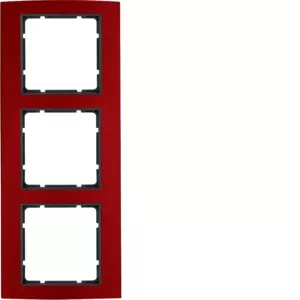 Berker Rahmen 3fach B.3 Alu, rot/anthrazit 10133012
