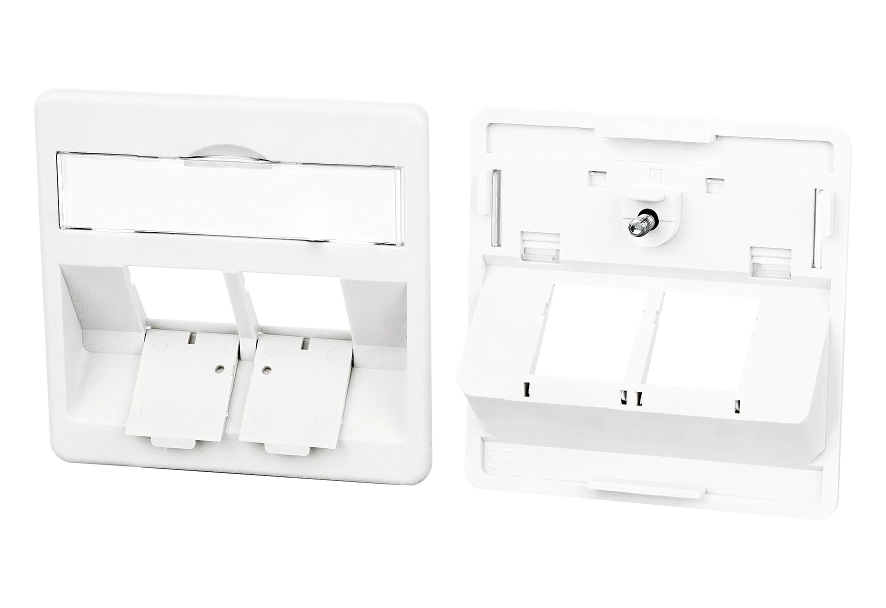 Metz Connect Zentralplatte 50 x 50 mm 2 Port, reinweiß, Modul 860210-0202-I