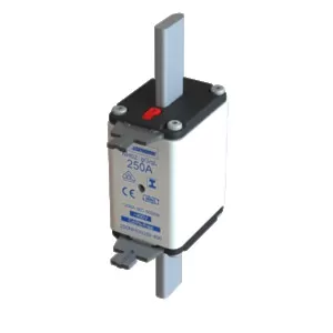 Eaton Sicherungseinsatz, Niederspannung, 200 A, AC 400 V, 120 kA, NH02, gL/gG, IEC, Doppelkennmelder, isolierte Grifflasche 200NHG02BI-400