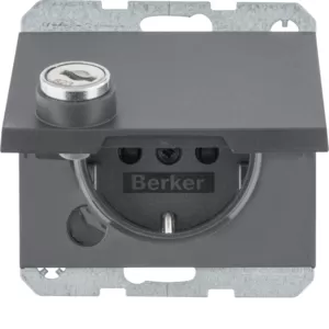 Berker Steckdose SCHUKO m STKL KD SLß K.1 anth 47637006