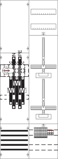 Striebel & John KA4208 Mess- und Wandlerfeld BH5 vorverdrahtet mit Zählerkreuz KA4208