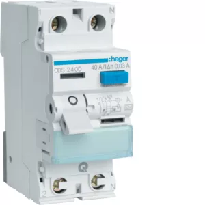 Hager FI-Schalter 2P 6kA 40A 30mA Typ A QC CDS240D