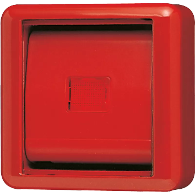 Jung Abdeckung mit Glasscheibe, WG 800, rot 860WGLRT