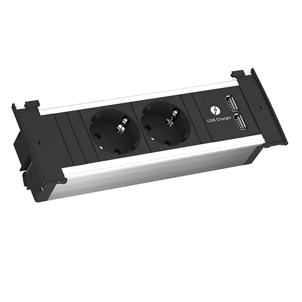 Bachmann KAPSA S 2xCEE7/3 1xUSB Charger Strom 2,0m CEE7/7 927.001
