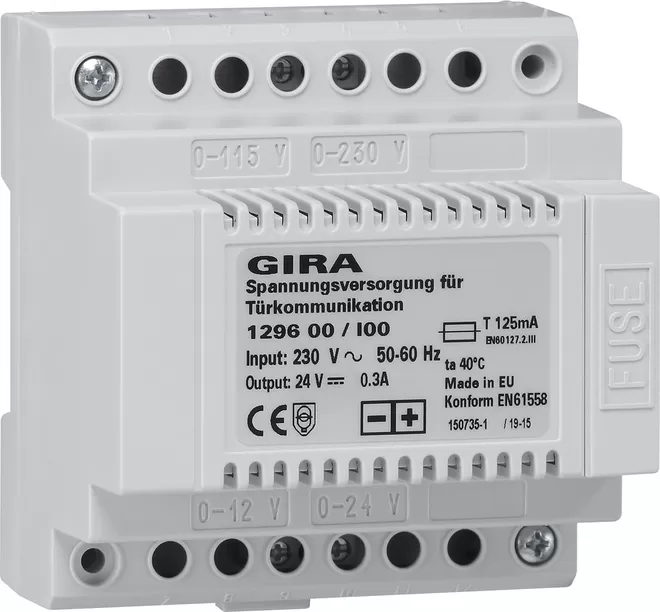 Gira Spannungsversorgung DC 24 V 300 mA REG Türko 129600
