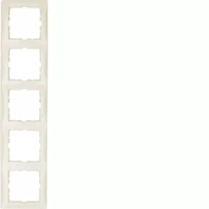 Berker Rahmen 5fach m Bsf senkr S1 weiß gl 10158912