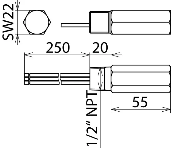Dehn Überspannungsableiter DEHNpipe Ex (d) mit 1/2 -14 NPT-Aussengewinde 929964