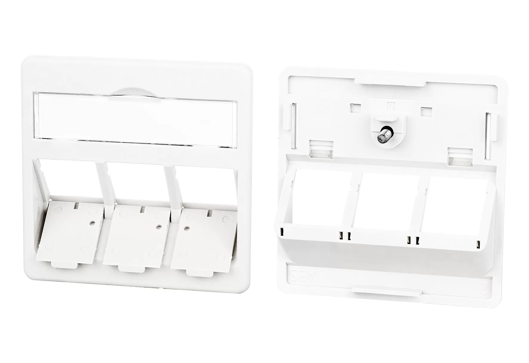 Metz Connect Zentralplatte 50 x 50 mm 3 Port, reinweiß, Modul 860210-0402-I
