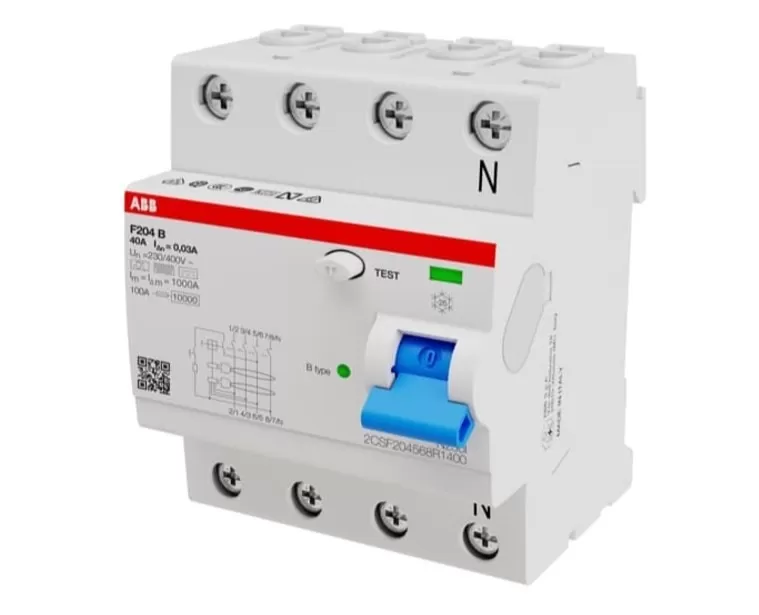 ABB F204B-40/0,03 FI-Schutzschalter Typ B 4P 40A 30mA 3kA 4TE 2CSF204568R1400