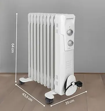 CLATRONIC RA 3736 weiß 9 Rippen Öl Radiator 2000 Watt