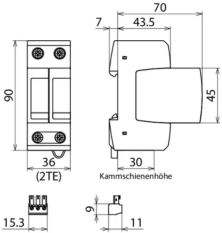 Dehn Überspannungsableiter Typ 2 DEHNguard M 2-polig Uc 275V mit ACI-Technologie 952220