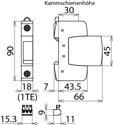 Dehn Überspannungsableiter Typ 2 DEHNguard S 1-polig Uc 275V AC mit Fernmeldekontakt 952090