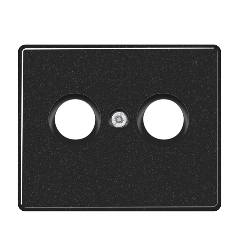 Jung Abdeckung für Antennendosen, Aluminium lackiert, Serie SL, schwarz SL561TVSW
