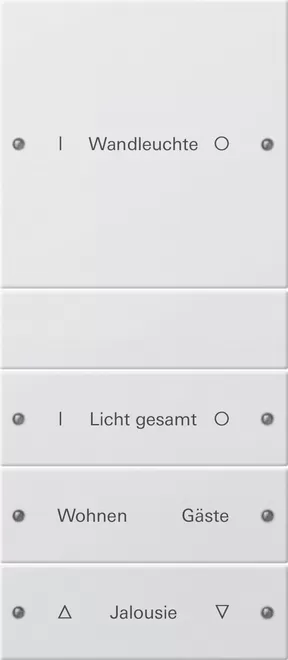 Gira Wippenset 4f (1+3) beschr. System 55 Reinweiß(lack.) 220403