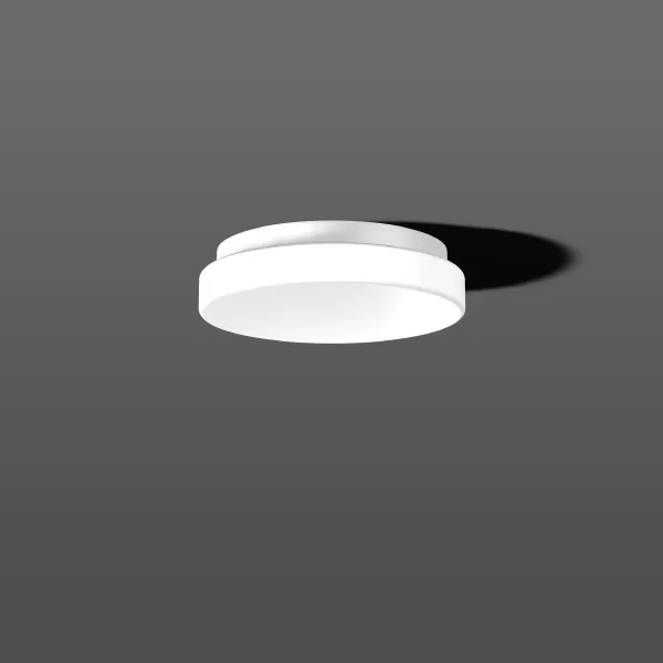RZB Flat Kreis Glas, 13 W, 1050 lm, 830, weiß, on/off Decken- und Wandleuchten, D 300 H 75, 120°, Glas opal 211209.002