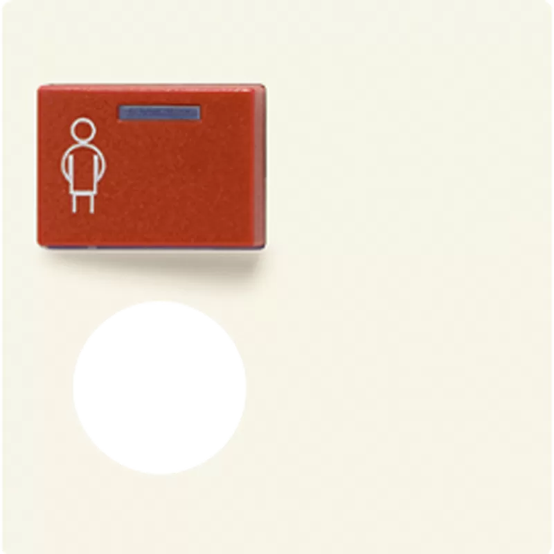 Jung Abdeckung für Ackermann, Typ 73071, 73075 A, rot, Serie AS, weiß A071B