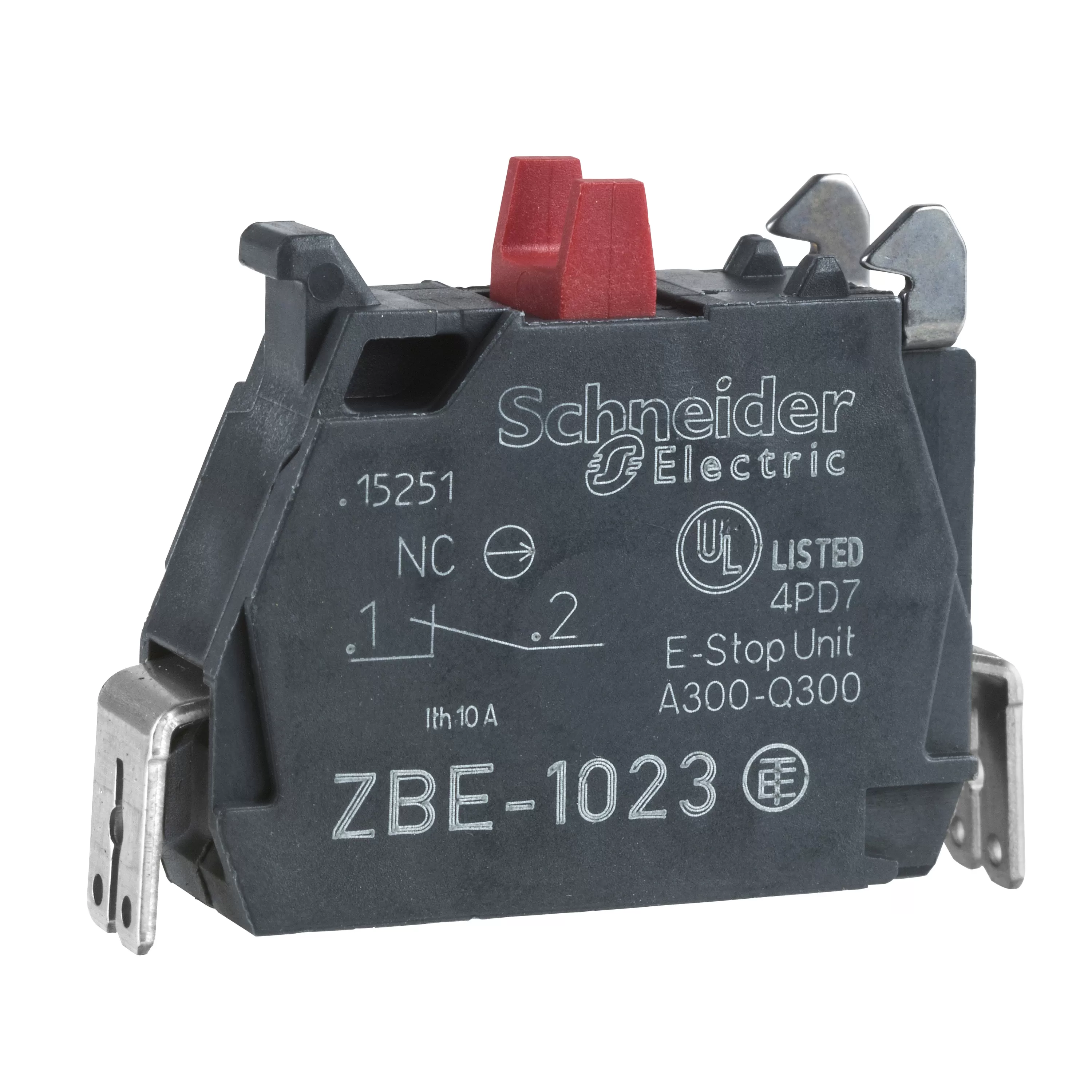 Schneider Electric Hilfsschalterblock 1S, einfach f. Frontelem. Ø22, Flachsteckanschluss ZBE1013