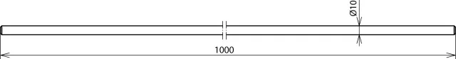 Dehn Fangstange  D 10mm  L 1000mm  Al beidseitig angefast 101000