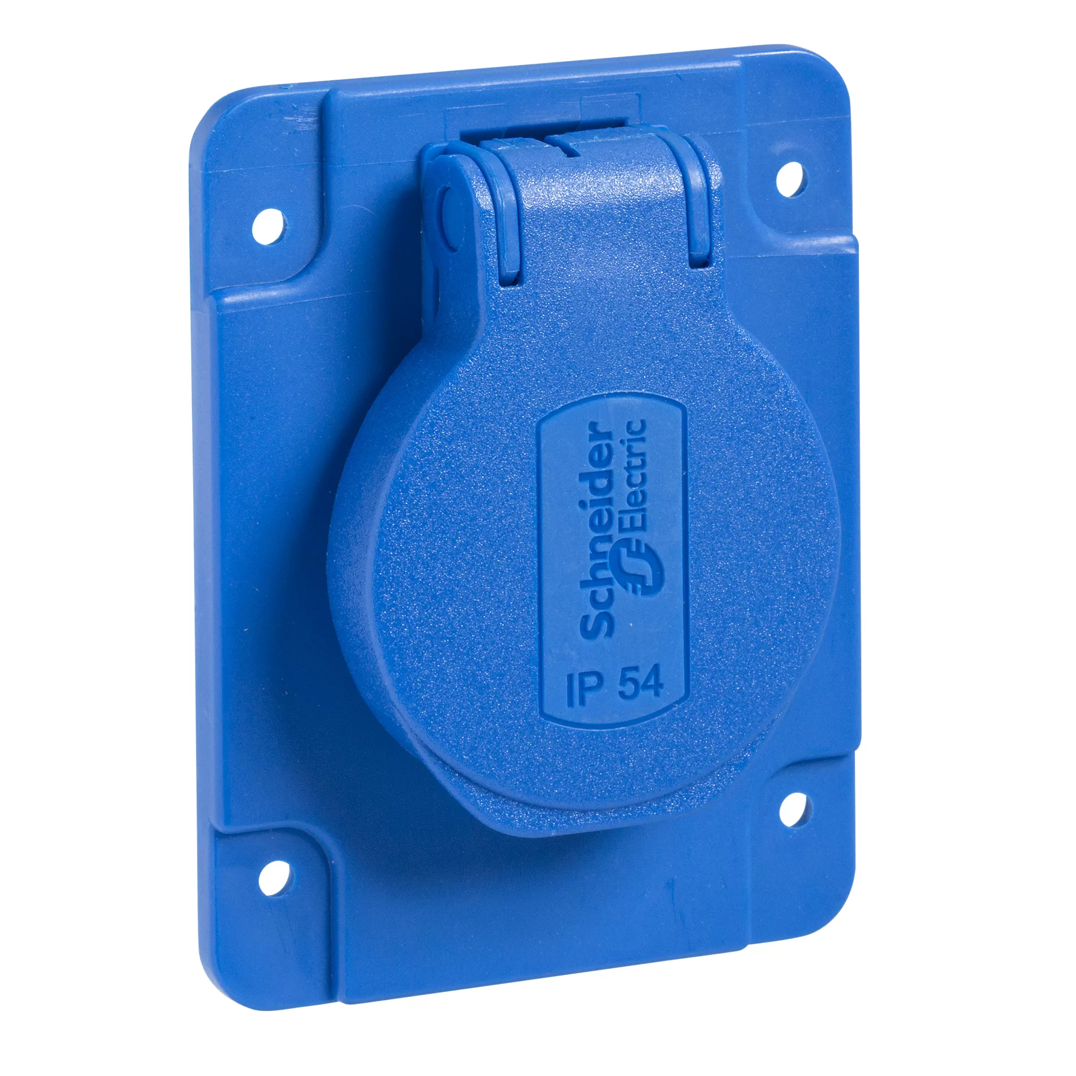 Schneider Electric Schukosteckdose, blau, 2p+E, 10/16A, 250 V, für DE, IP54, 65x85mm PKS61B