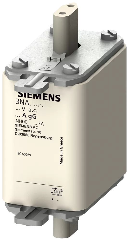 Siemens NH-Sicherungseinsatz, NH00, In: 100 A, gG, Un AC: 500 V, Un DC: 250 V 3NA38307