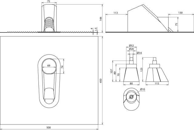 Dehn Dachdurchführungsset schwarz m. Alu- Dachziegel f. D 10/16/48mm 105245